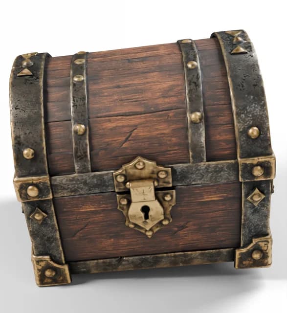 3D treasure chest model for games