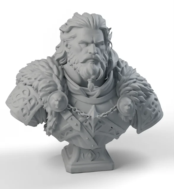 3D warrior bust model for 3D printing